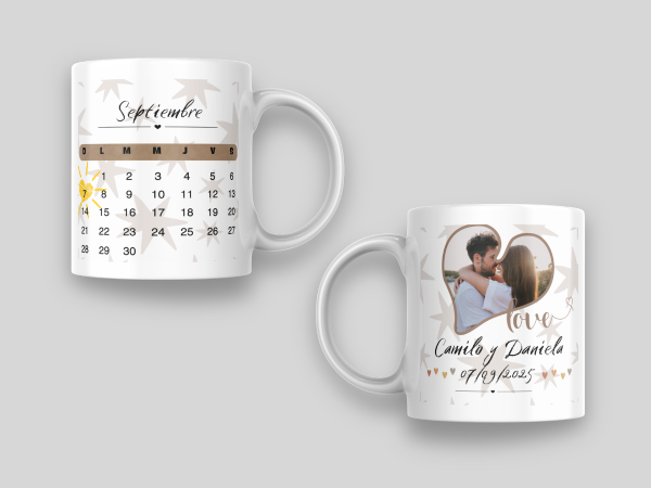 mug calendario aniversario parejas